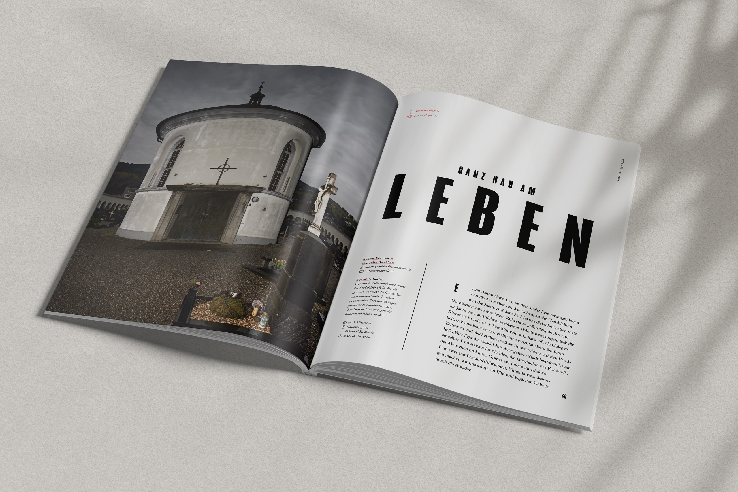 Friedhof-Reportage fürs Gästemagazin