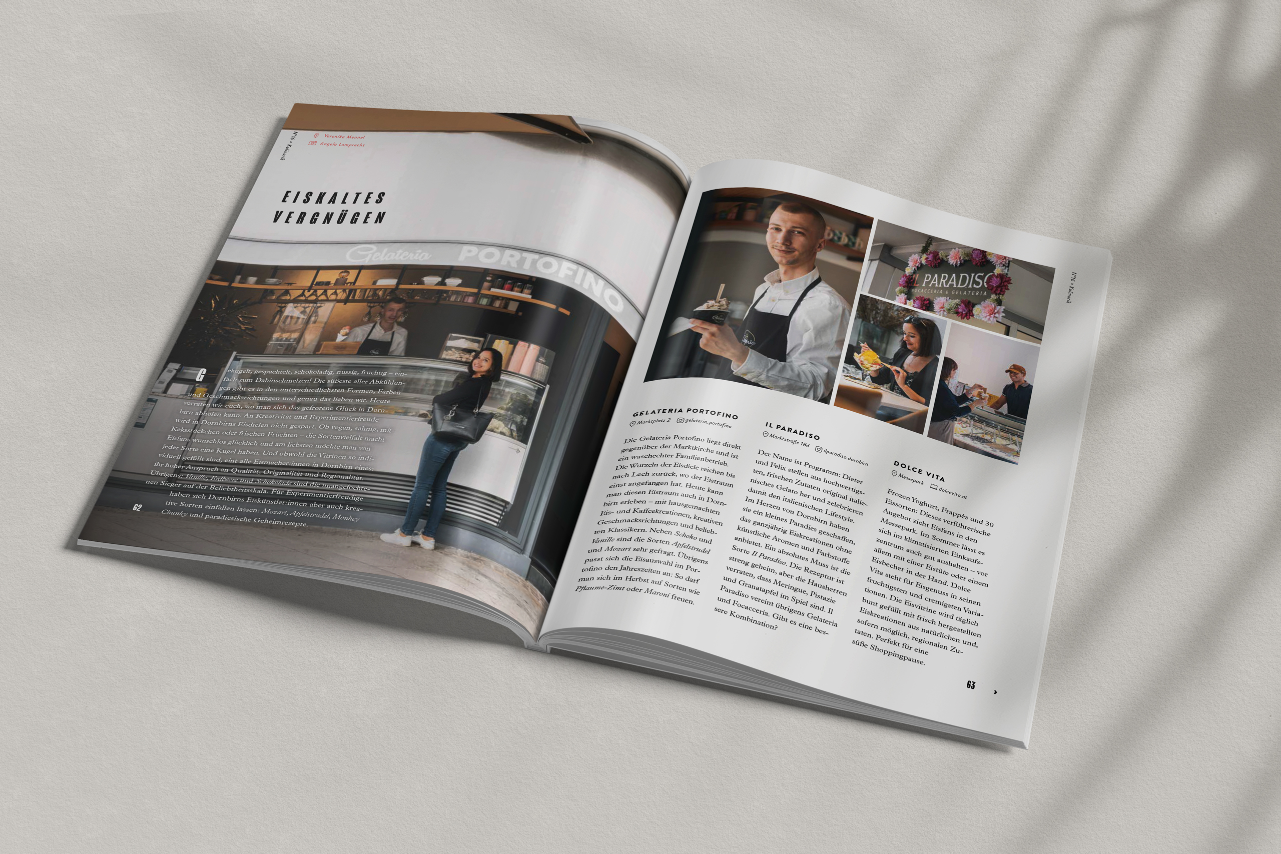 Eisdielen-Reportage fürs Tourismusmagazin